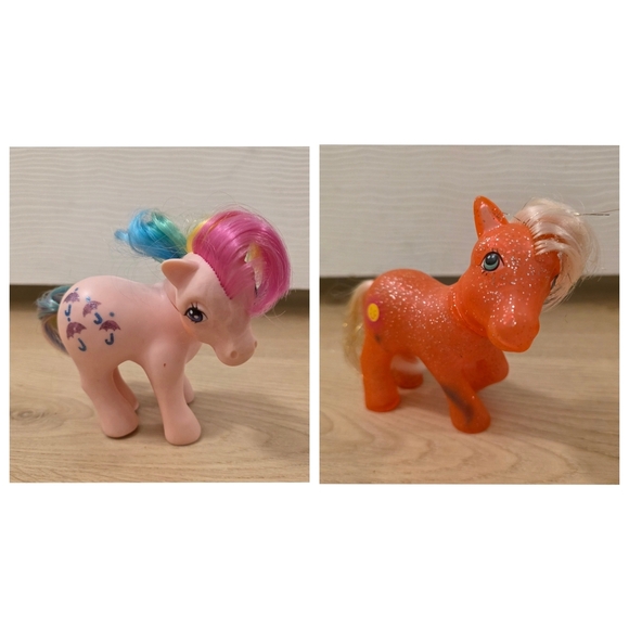 My Little Pony Pink Parasol Hasbro 1983 & Orange Sunspot Sparkle 1984 Toys. - Picture 1 of 11
